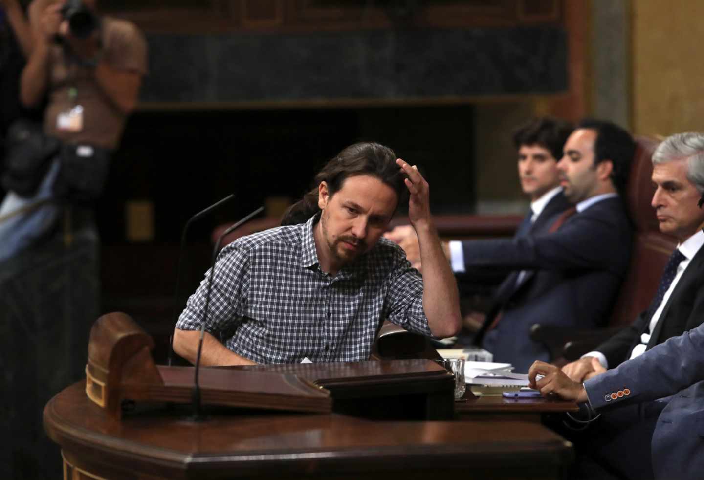 Pablo Iglesias, en la sesión de investidura.