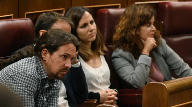 Pablo Iglesias, durante la sesión de investidura en el Congreso de los Diputados.