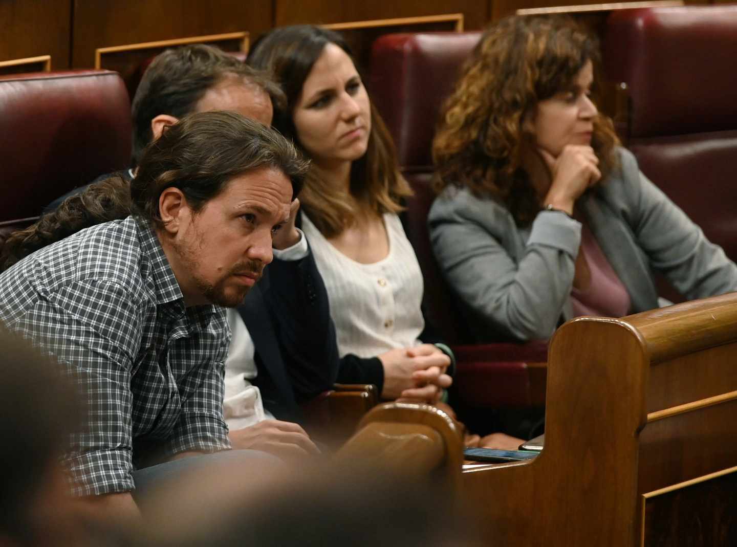 Pablo Iglesias, durante la sesión de investidura en el Congreso de los Diputados.