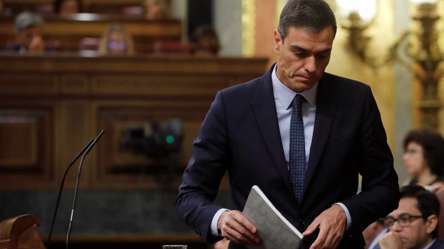 Pedro Sánchez, durante la segunda sesión del debate de investidura.