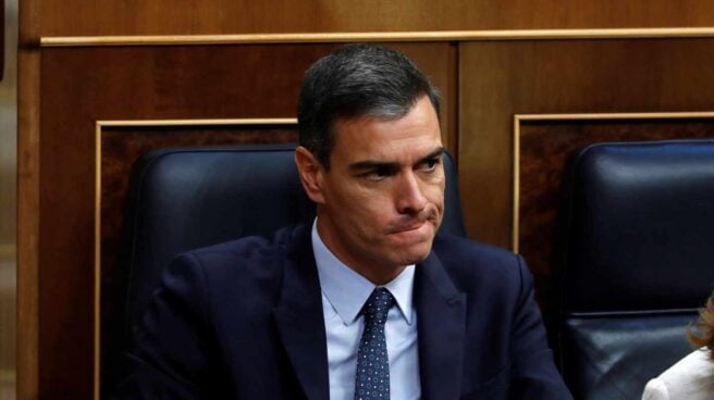 Pedro Sánchez, en el Congreso de los Diputados durante la sesión de investidura.