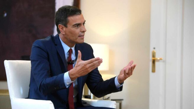 Pedro Sánchez, en Moncloa durante su entrevista con La Sexta en 2019. Pedro Sánchez Fiscalía Puigdemont