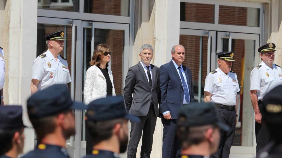 La actual cúpula del Ministerio del Interior, en un acto de la Policía Nacional.