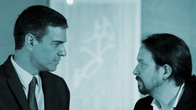 Pedro Sánchez y Pablo Iglesias durante una de sus reuniones en la Moncloa.