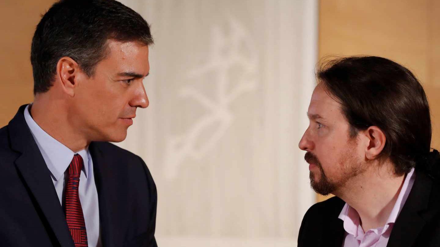 Pedro Sánchez y Pablo Iglesias, este martes en Moncloa.