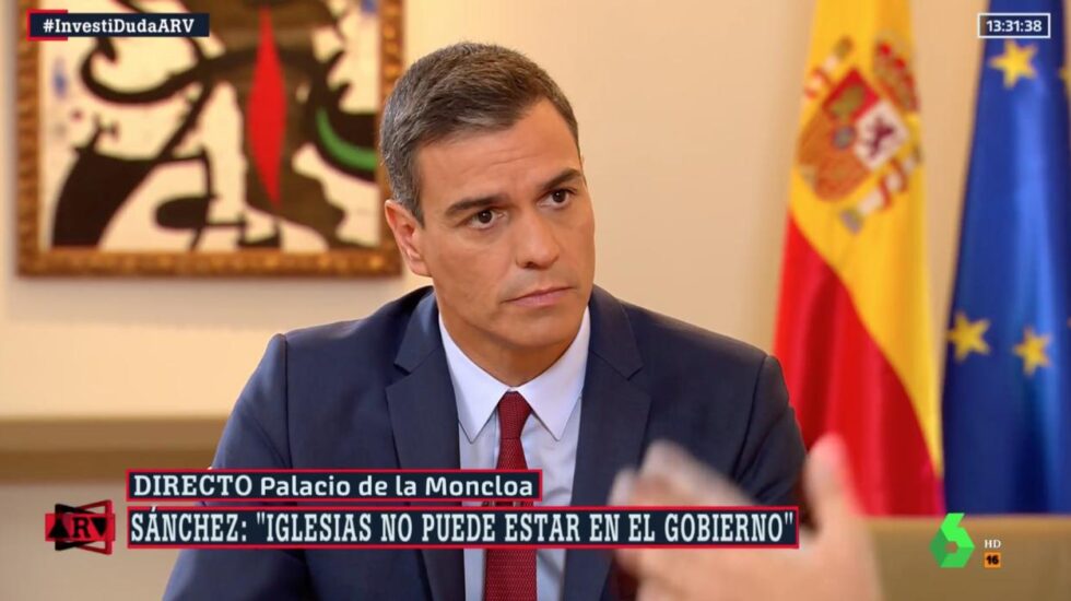 Pedro Sánchez, entrevistado por Antonio Ferreras antes de la primera investidura.