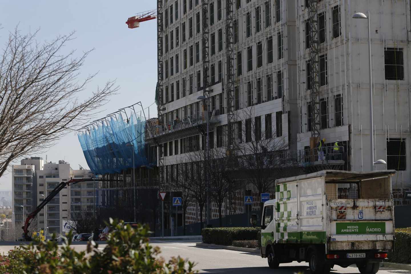 Bloque de viviendas en construcción en Madrid.