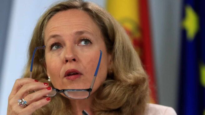 La ministra de Economía en funciones, Nadia Calviño, duratnte su comparecencia tras la reunión del Consejo de Ministros. La ministra de Economía en funciones, Nadia Calviño, duratnte su comparecencia tras la reunión del Consejo de Ministros.
