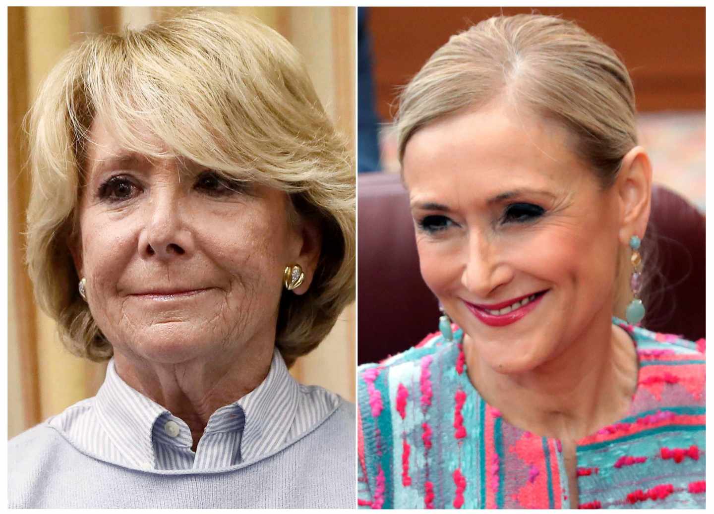 Las expresidentas madrileñas Esperanza Aguirre y Cristina Cifuentes.