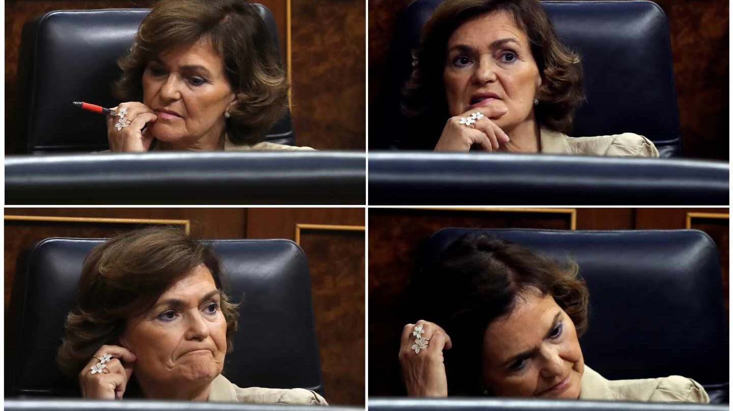 Carmen Calvo, en el pleno del Open Arms.