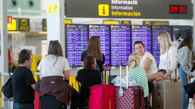 Aeropuerto de El Prat, en Barcelona, durante la primera jornada de huelga.