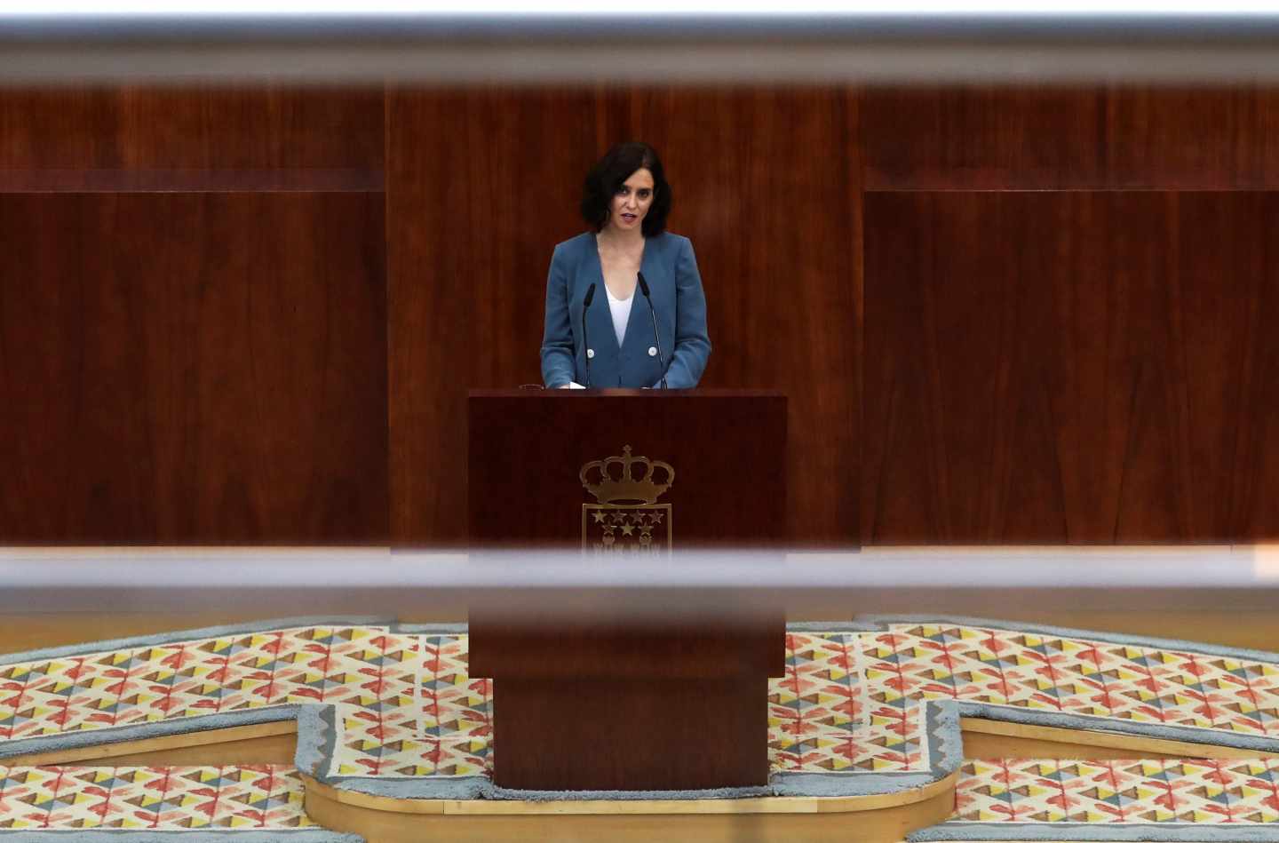 Isabel Díaz Ayuso, durante su discurso de la primera sesión del pleno de investidura.