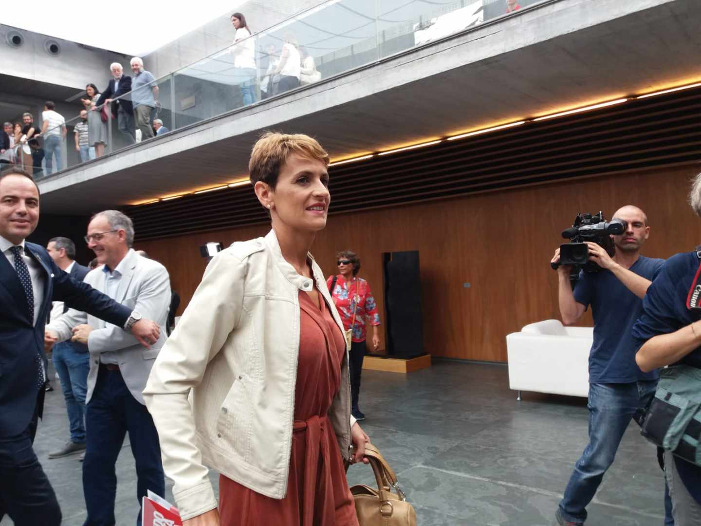 La líder del PSN, María Chivite, en el Parlamento de Navarra.