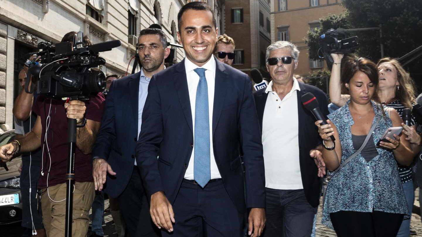 l líder del Movimiento 5 Estrellas, Luigi di Maio, antes de su encuentro con el número uno de PD, Nicola Zingaretti, en Roma.
