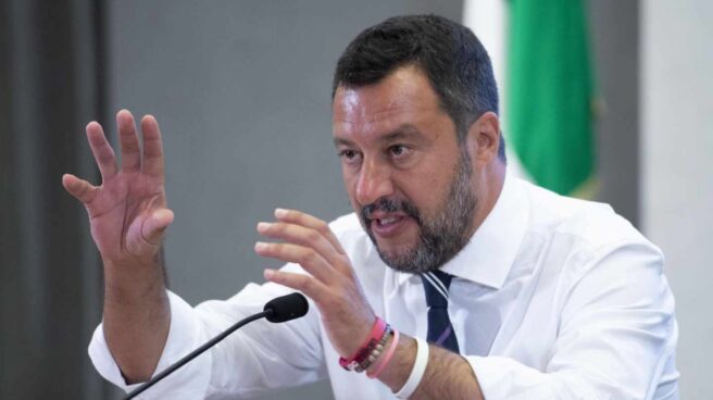 Matteo Salvini, ministro del Interior y líder de la Liga, en una rueda de prensa en Roma.