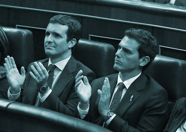 Pablo Casado y AlbePablo Casado y Albert Rivera, en el Congreso de los Diputados.rt Rivera, en el Congreso de los Diputados.