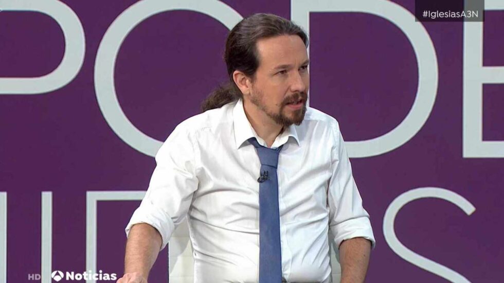 Pablo Iglesias, en los informativos de Antena 3.