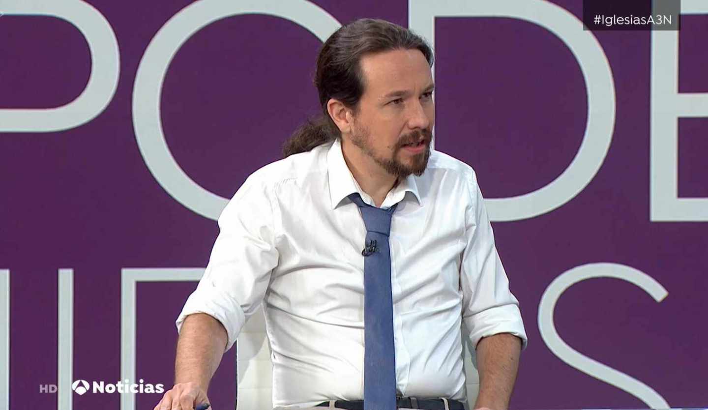 Pablo Iglesias, en los informativos de Antena 3.