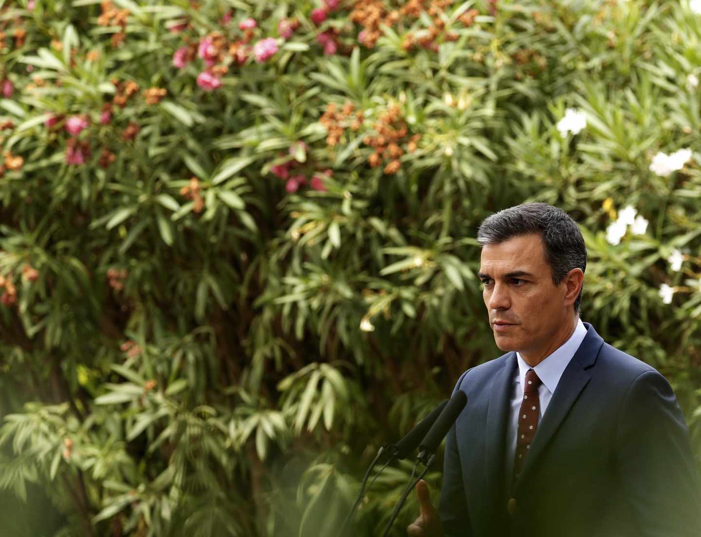 El presidente del Gobierno en funciones, Pedro Sánchez, en el Palacio de Marivent.