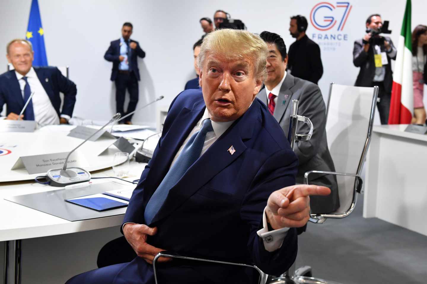 El presidente de los Estados Unidos, Donald Trump, durante las reuniones del G-7.