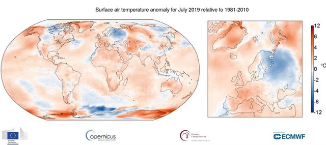 Julio de 2019 bate récord de calor mundial desde que hay datos