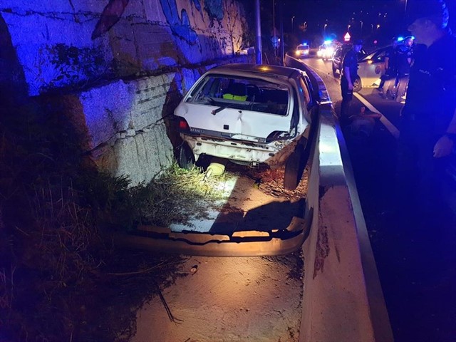 Vehículo accidentado en Vigo