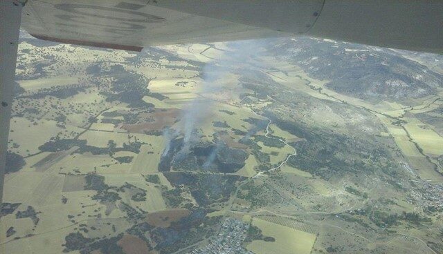 Incendio forestal en Loranca de Tajuña (Guadalajara).