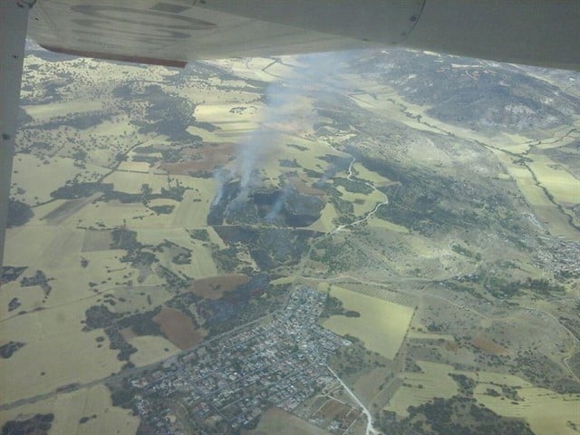 Incendio forestal en Loranca de Tajuña (Guadalajara).