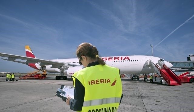 Personal de 'handling' de Iberia.