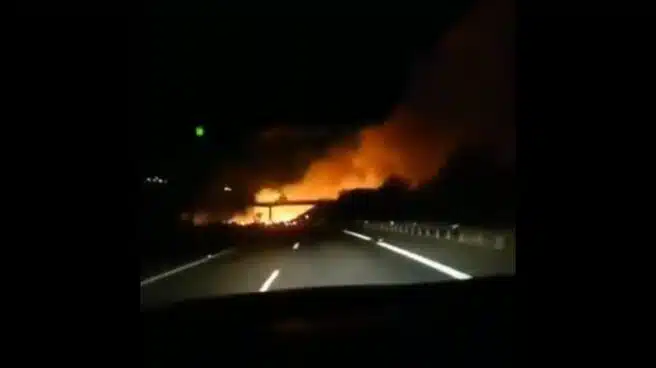 Un aparatoso incendio en Marbella amenaza con cortar el tráfico en la AP-7