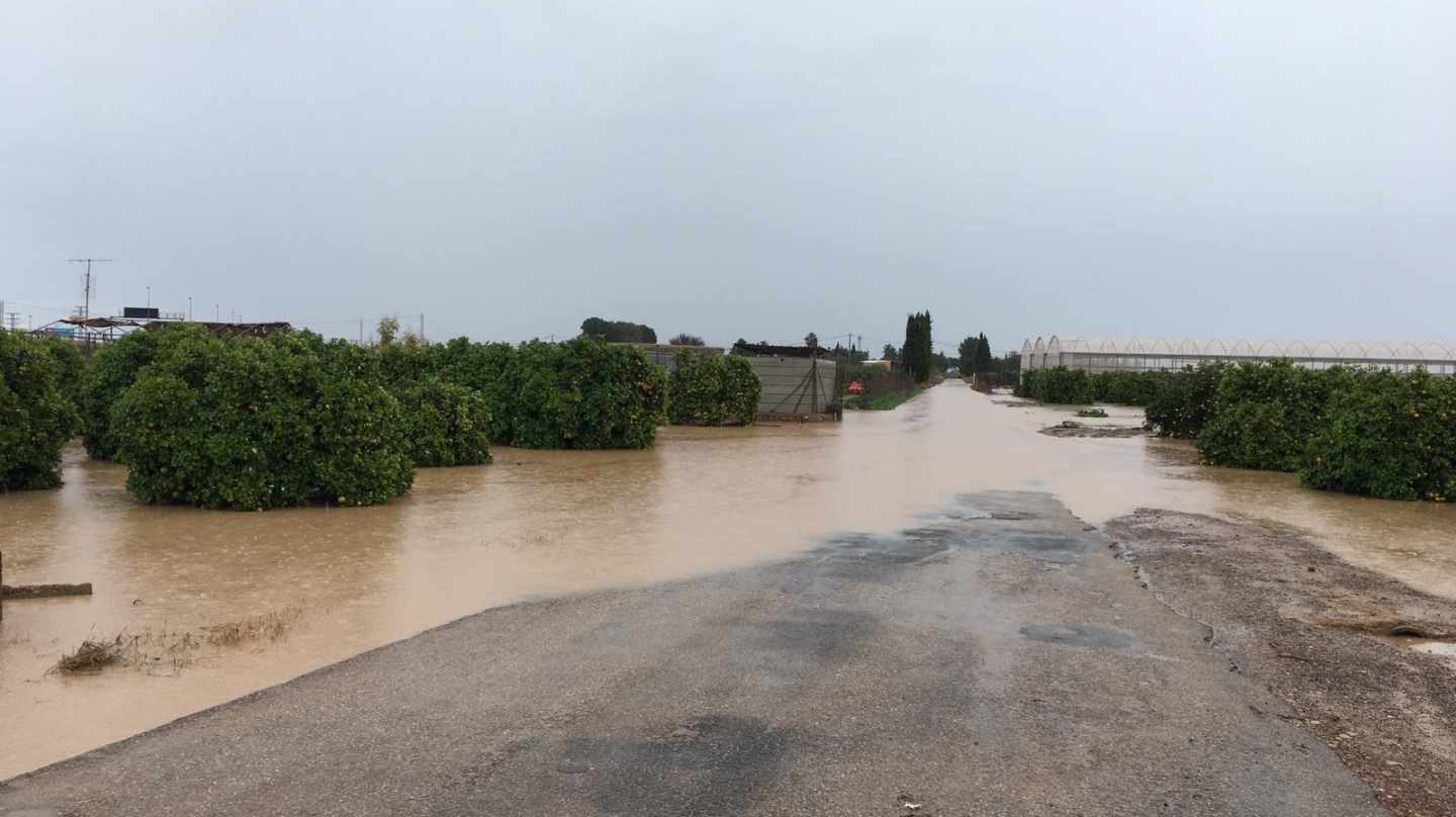 Campo inundado en San Javier (Murcia).