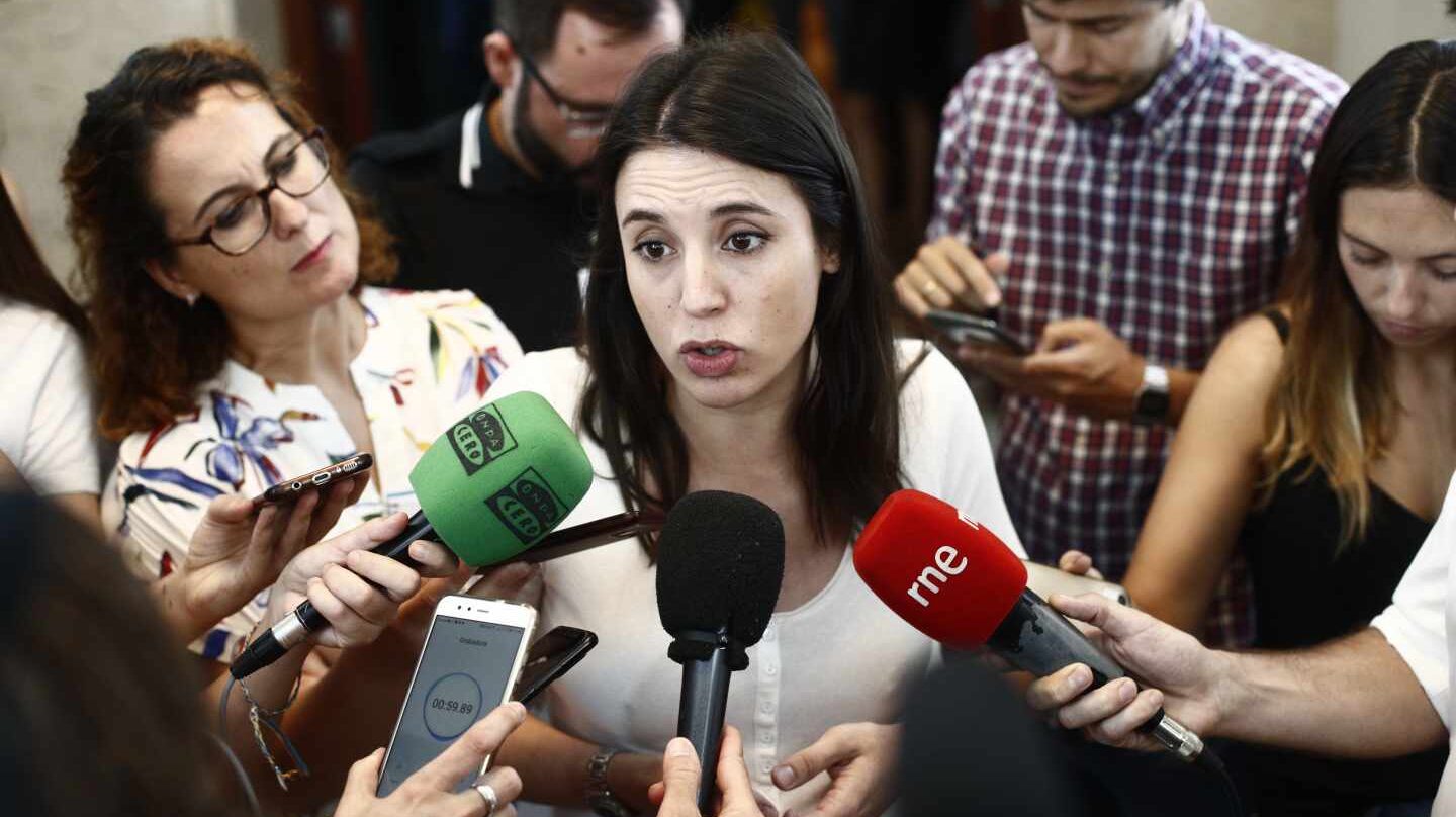 Irene Montero en el Congreso de los Diputados el 16 de julio, en una de sus últimas apariciones públicas.