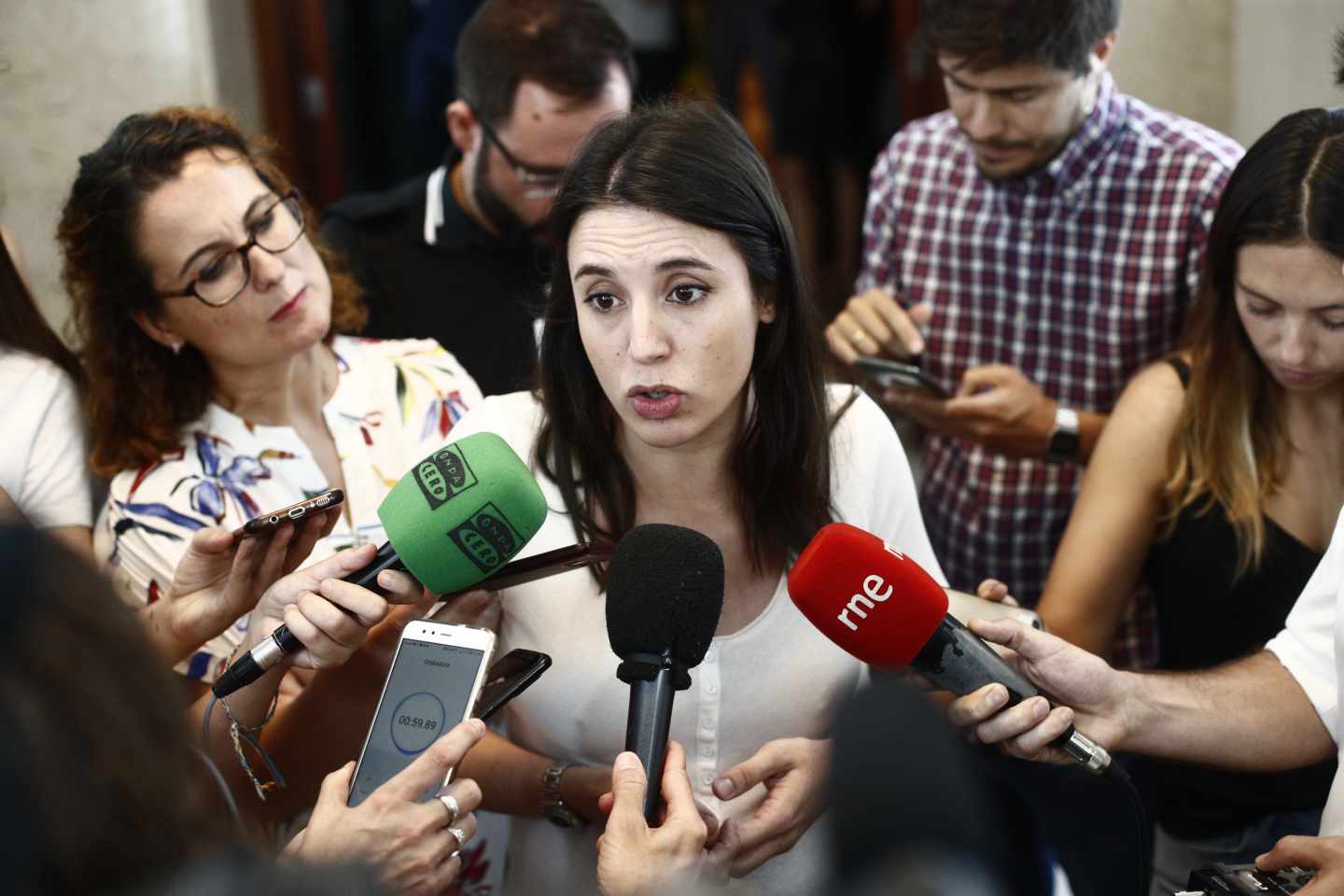 Irene Montero en el Congreso de los Diputados el 16 de julio, en una de sus últimas apariciones públicas.