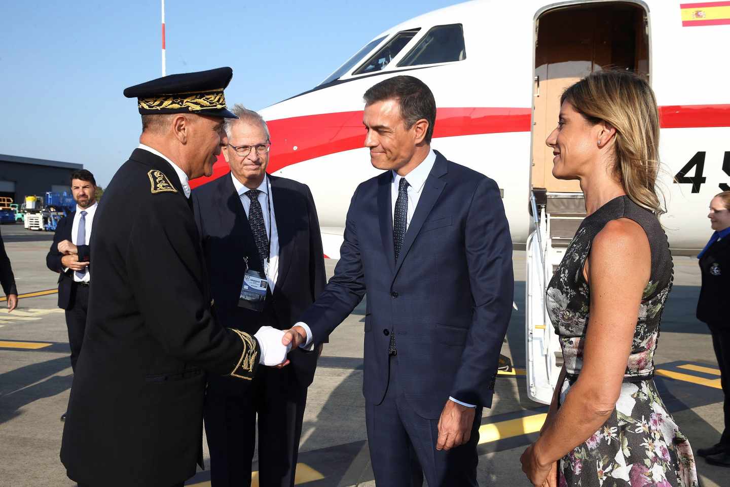 Pedro Sánchez, a su llegada a la cumbre del G-7.