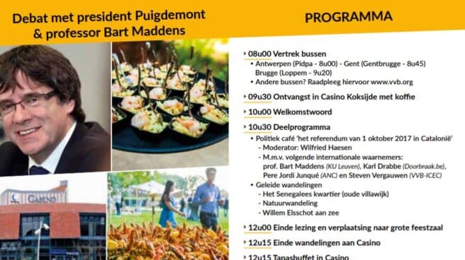Carles Puigdemont, en el programa del 'Día Flamenco-Catalán' de Koksijde.