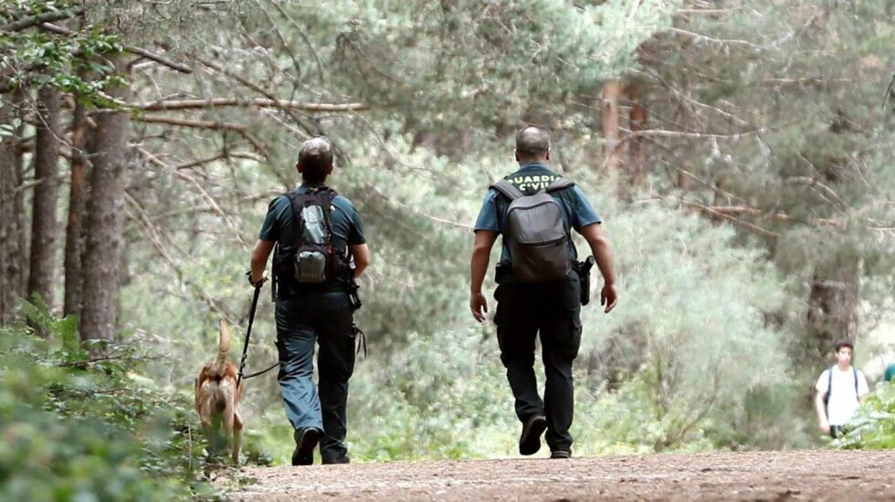 Agentes durante la búsqueda en Cercedilla de Blanca Fernández Ochoa.