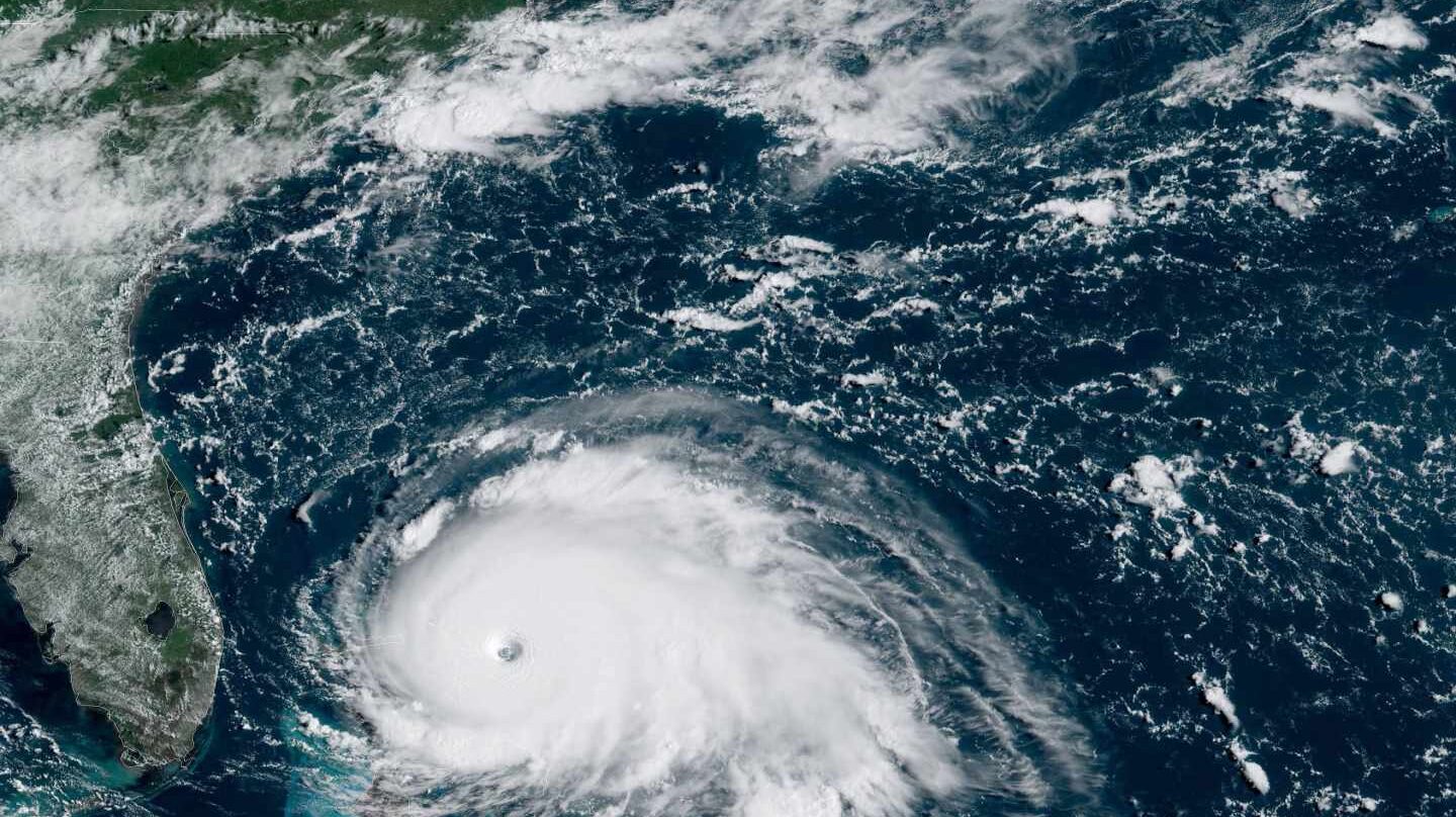 Imágen satélite del ojo del huracán Dorian.