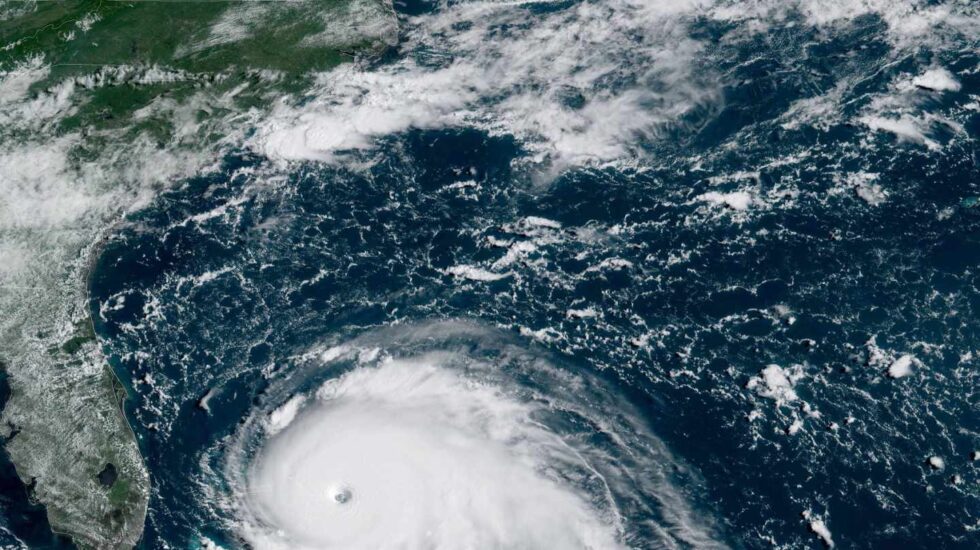 Imágen satélite del ojo del huracán Dorian.