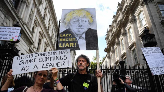 Protestas contra Boris Johnson en Downing Street.