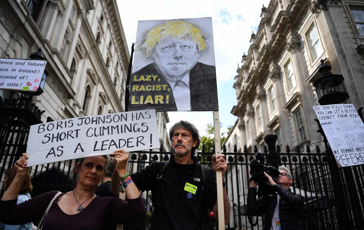 Protestas contra Boris Johnson en Downing Street.