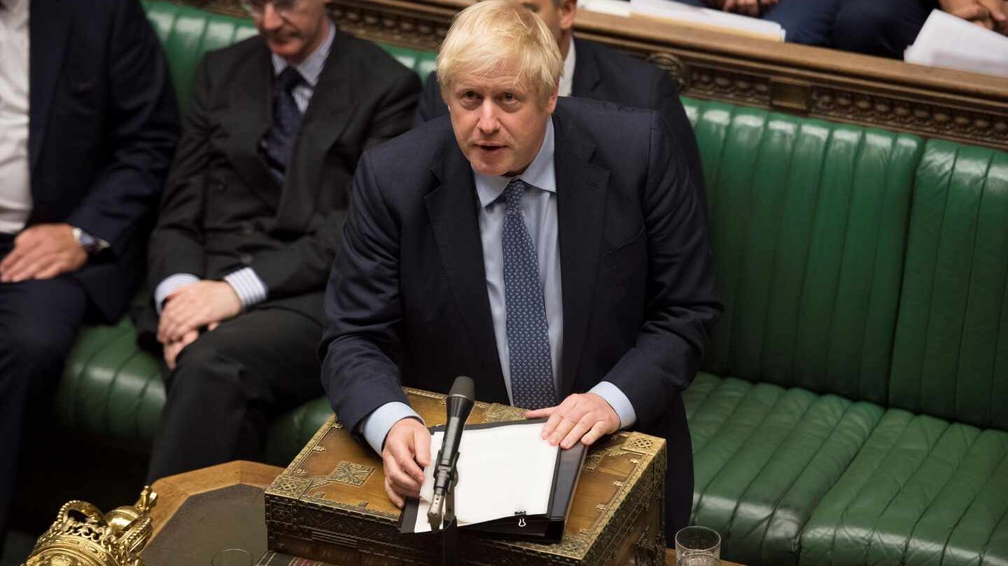 El primer ministro británico, Boris Johnson, en el Parlamento británico.