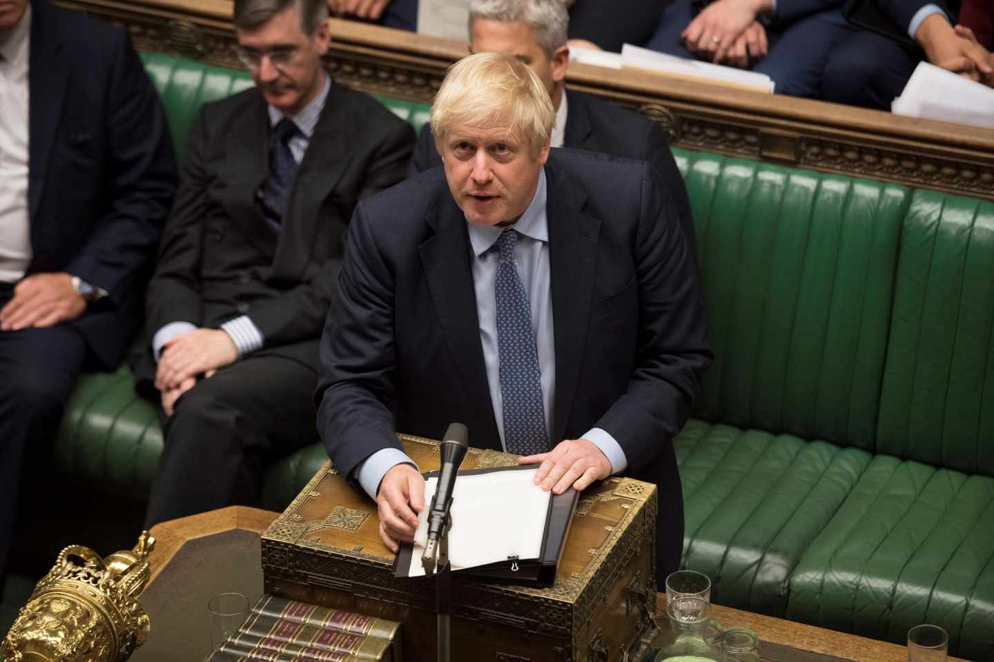 El primer ministro británico, Boris Johnson, en el Parlamento británico.