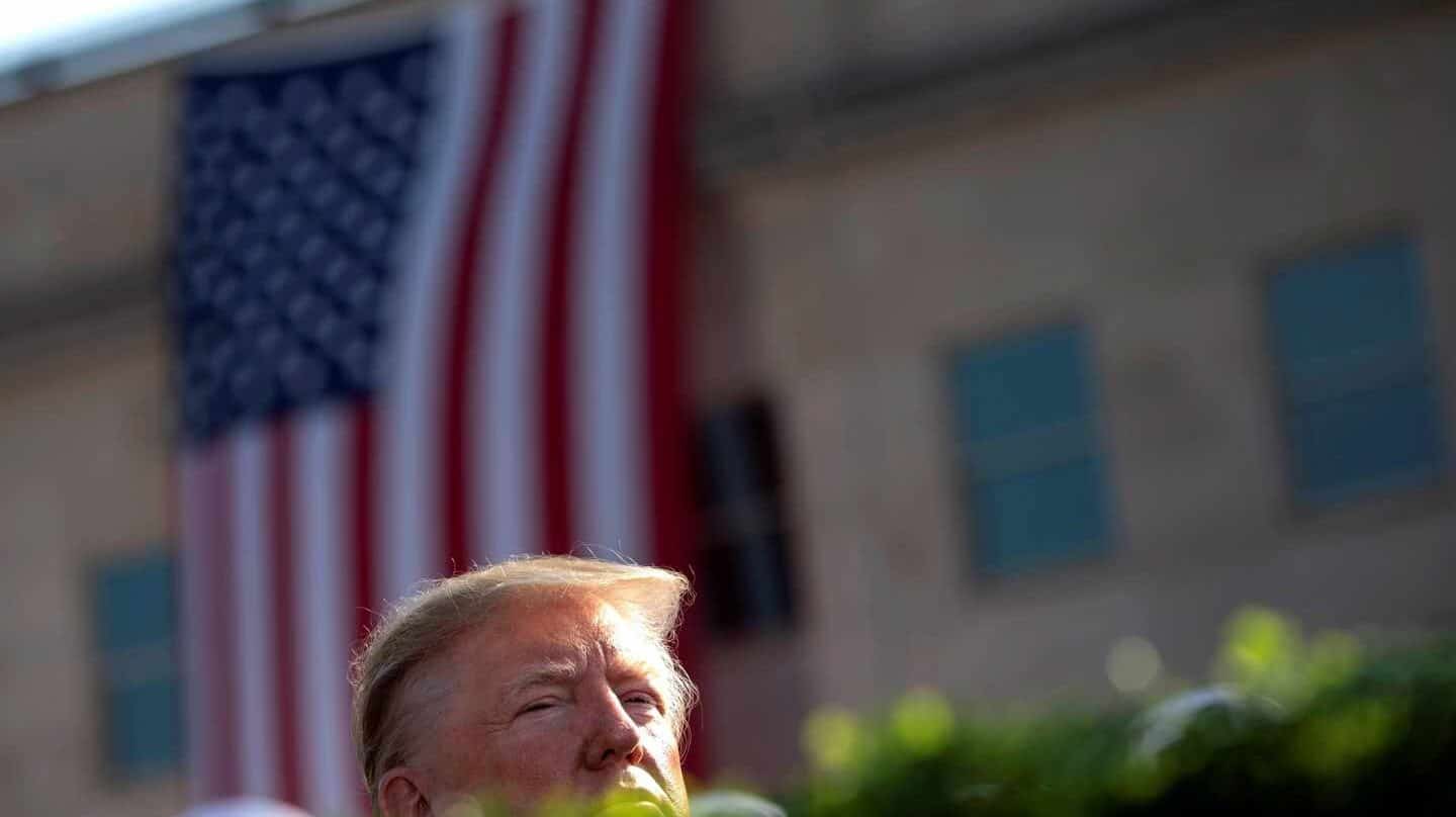 El presidente de EEUU, Donald Trump, en la ceremonia por el 18º aniversario del 11-S.