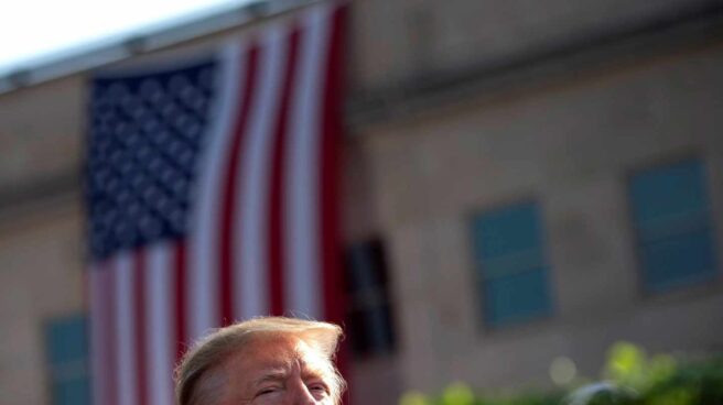 El presidente de EEUU, Donald Trump, en la ceremonia por el 18º aniversario del 11-S.