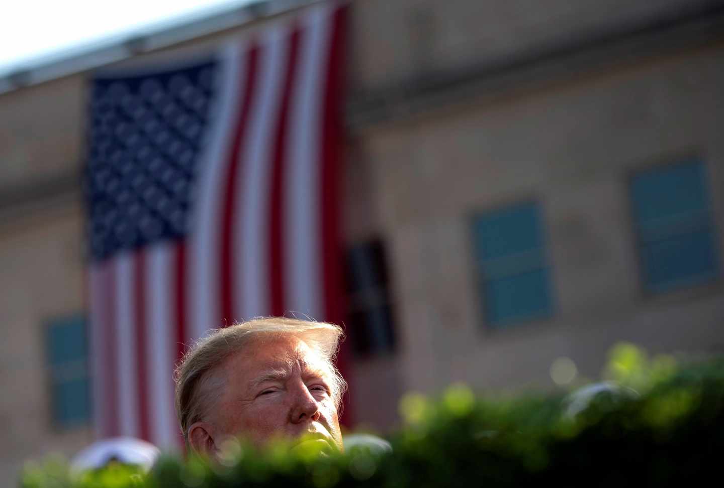 El presidente de EEUU, Donald Trump, en la ceremonia por el 18º aniversario del 11-S.