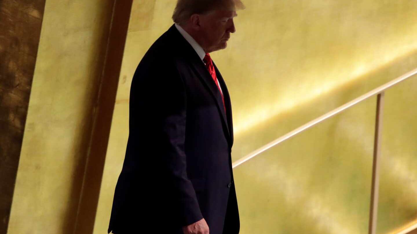 Donald Trump en los pasillos de la ONU
