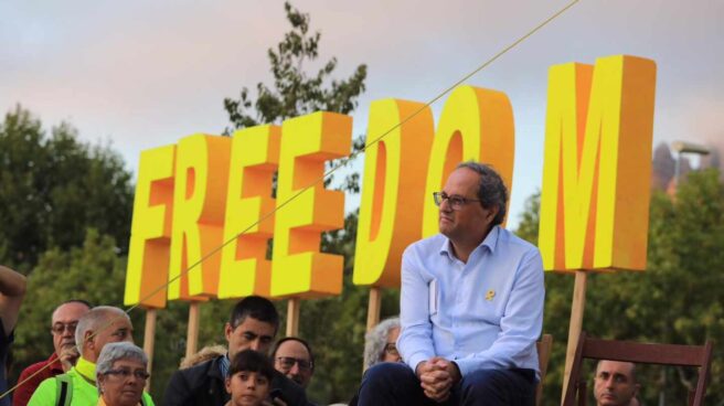 Quim Torra, presidente de la Generalitat. Quim Torra durante el acto político 'Llum i llibertat'