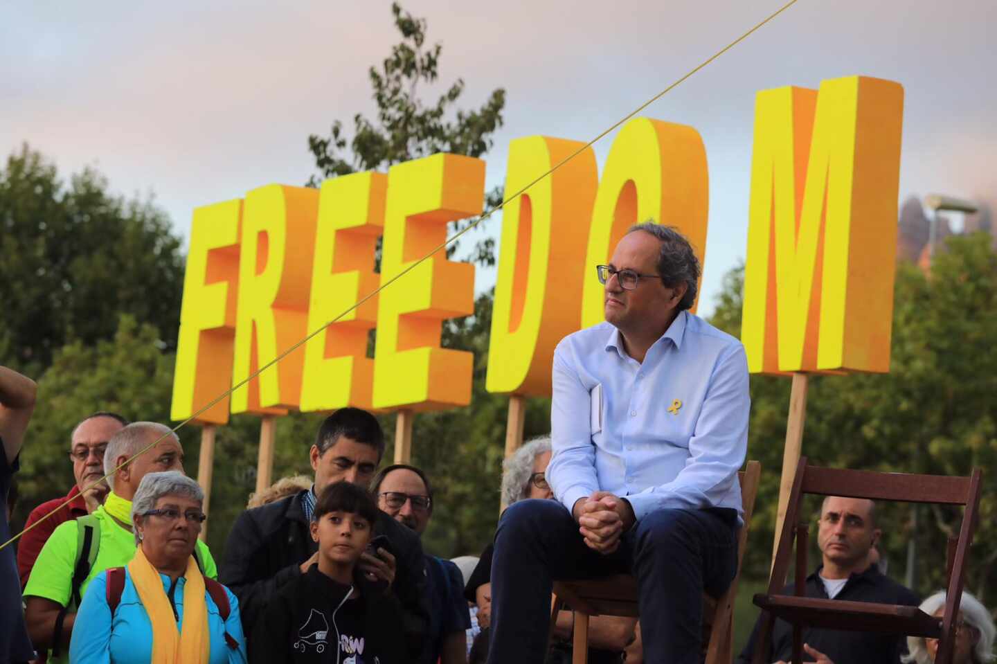 Quim Torra durante el acto político 'Llum i llibertat'