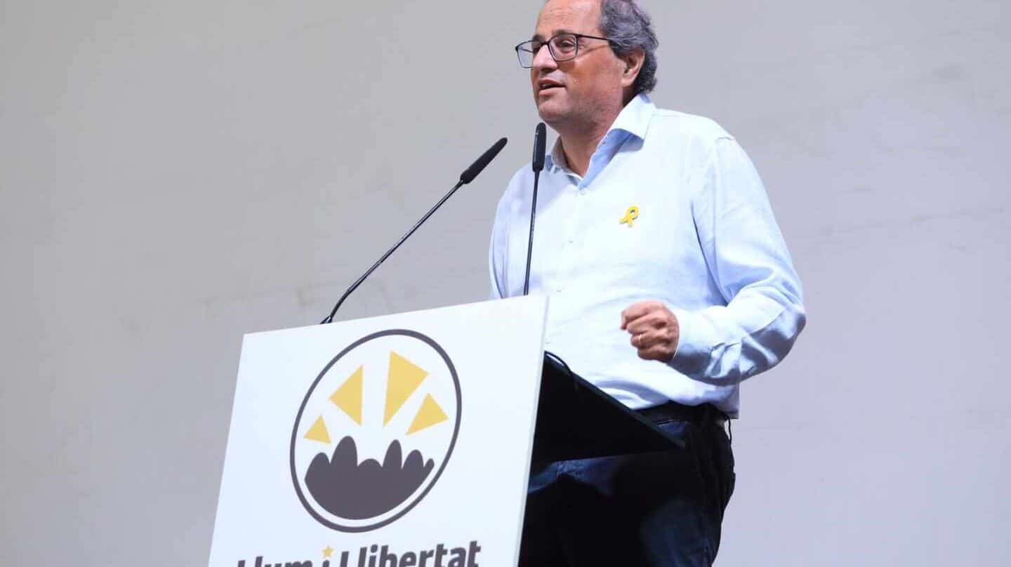 Quim Torra durante el acto político 'Llum i llibertat'