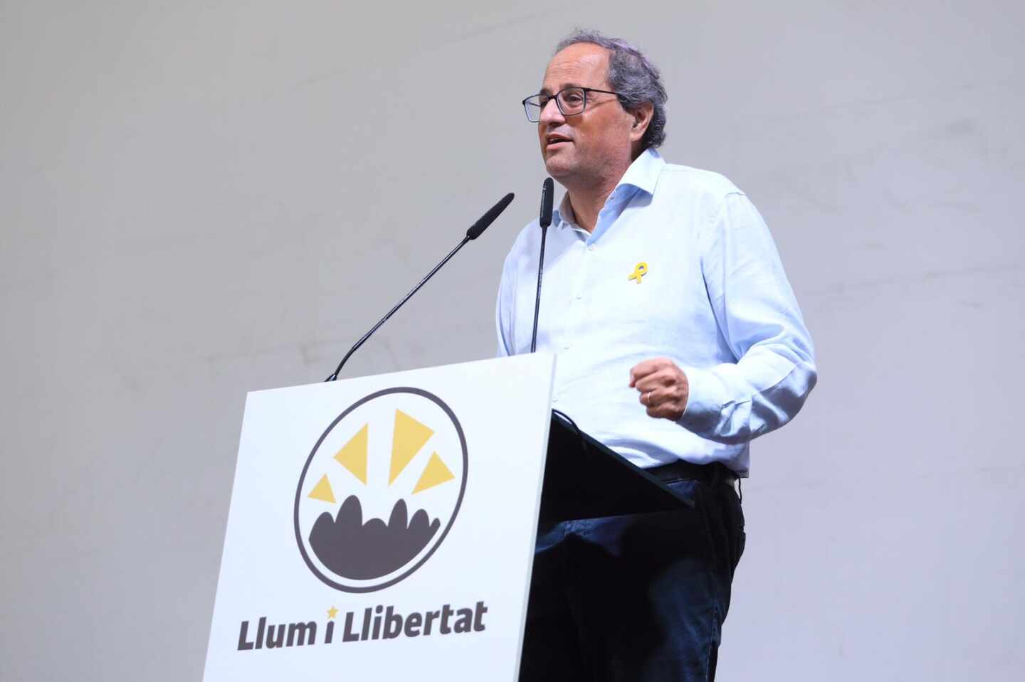 Quim Torra durante el acto político 'Llum i llibertat'